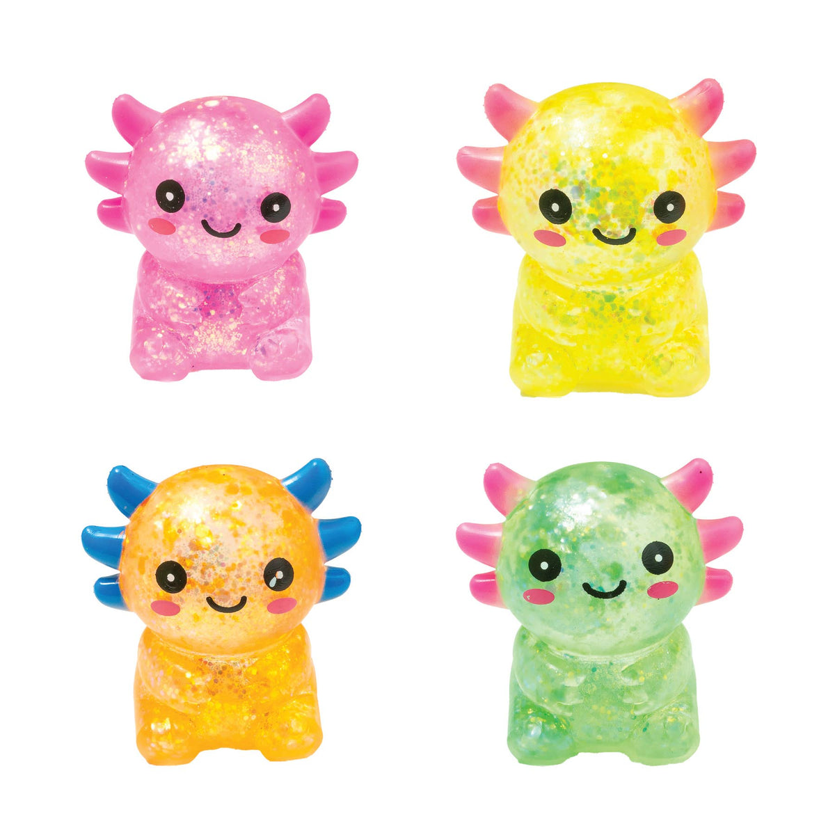 Glitter Squisholotl Axolotl Stress Ball Fidget Toy