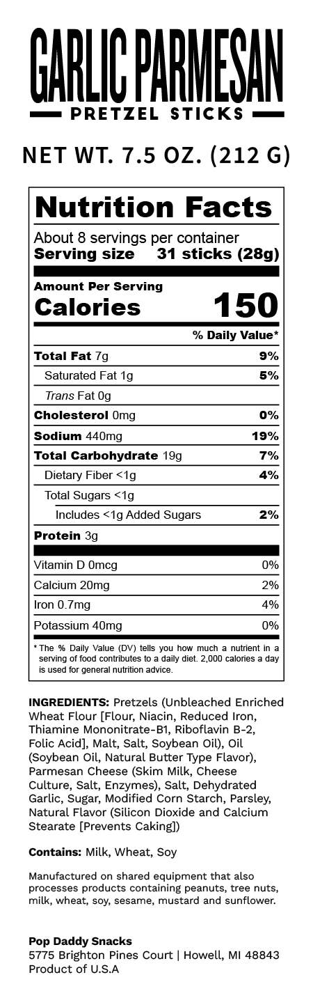 Pop Daddy Pretzels 7.5 oz | Michigan Made